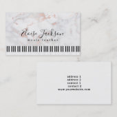 Pianist Elegant Roze Marmer Visitekaartje (Voorkant / Achterkant)