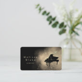 pianist gouden stof visitekaartje (Staand voorkant)