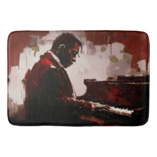 Pianist in een bar op late nachten badmat