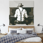  pianist in harmonie canvas afdruk (Insitu (Slaapkamer))