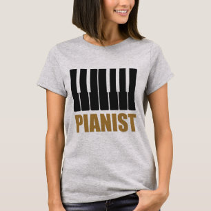 Pianist Modern Typografie T-shirt