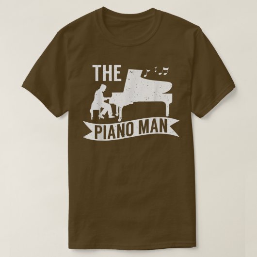 Pianist Music Lover het Piano-Man 4520 T-shirt (Design voorkant)