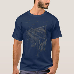 Pianist    muziektoetsenbord Piano BlueprintVintag T-shirt