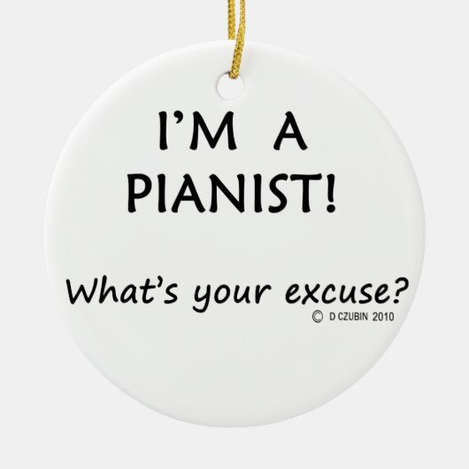 Pianist Pardon Keramisch Ornament (Voorkant)