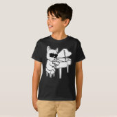 Pianist Piano Player-hond met piano T-shirt (Voorkant volledig)