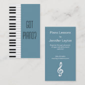 Pianist Piano Player Teacher Music Studio Musicus Visitekaartje (Voorkant / Achterkant)