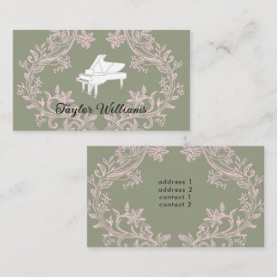 Pianist Pink en Sage Green Design Visitekaartje