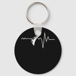 Pianist-toetsenbord met hartslag Piano-musicus Sleutelhanger