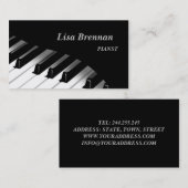 Pianiste, musicien, carte de visite de joueur de (Devant / Derrière)