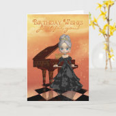 Piano Anniversaire Carte de voeux Anniversaire Sou (Fleur jaune)