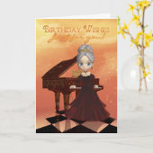 Piano Anniversaire Carte de voeux Anniversaire Voe (Fleur jaune)