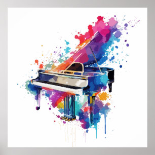 Piano art poster