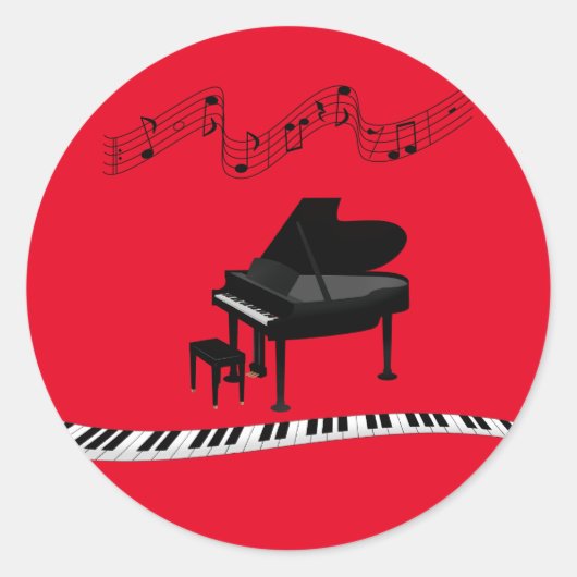 Piano, autocollant populaire de conception musical (Devant)