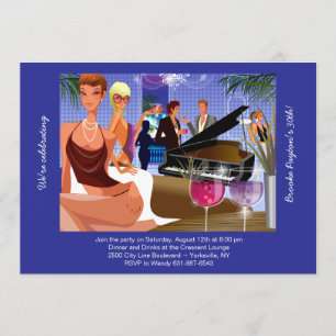 Piano Bar-uitnodiging Kaart