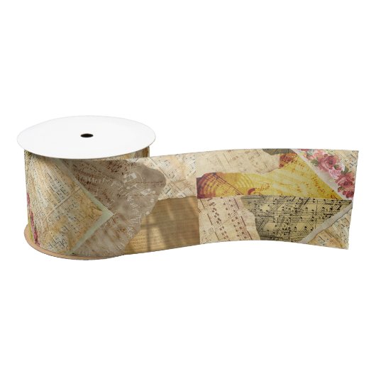 Piano Bladmuziek Musical Notes Ribbon Lint (Spoel)