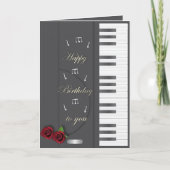 Piano carte d'anniversaire noir (Devant)