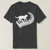 Piano Cat Funny Piano Player Musician Keyboard Pia T-shirt (Design voorkant)