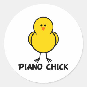Piano Chick Ronde Sticker