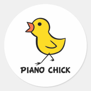 Piano Chick Ronde Sticker