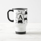 Piano Clarinet Music Script Monogram Travel Mug Reisbeker (Links)