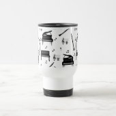 Piano Clarinet Music Script Monogram Travel Mug Reisbeker (Center)