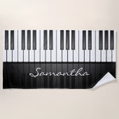 Piano Clavier Design Plage Serviette (Devant)
