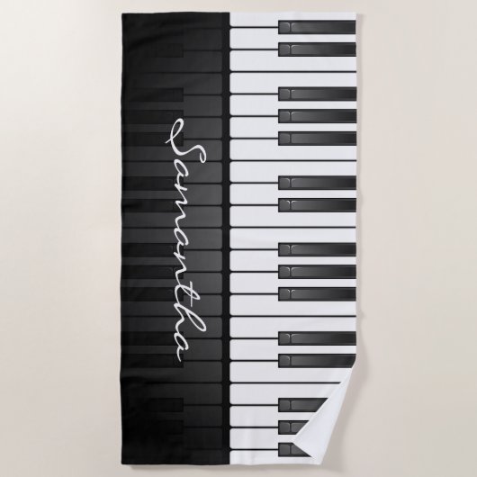 Piano Clavier Design Plage Serviette (Devant)