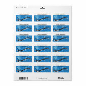 Piano Clavier Notes musicales étiquette de adresse (Feuille entière)