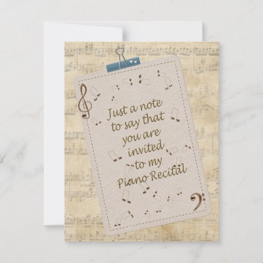 Piano Considérant Invitation (Devant)