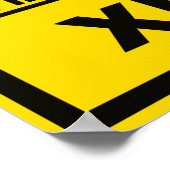 Piano Crossing Xing Traffic Sign. Poster (Hoek)