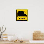 Piano Crossing Xing Traffic Sign. Poster (Keuken)