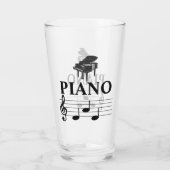 Piano Dad Grand Piano Pianist Music Note Glas (Achterkant)