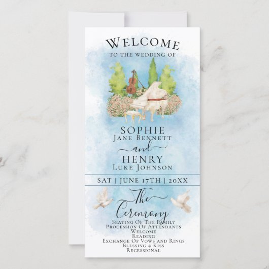 Piano élégant |Violin Doves Programme de mariage d (Devant)