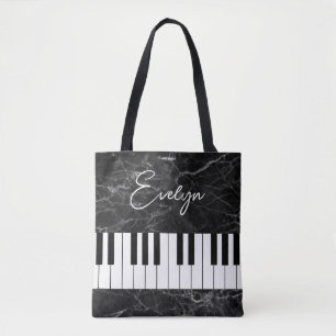 Piano en Marbre Noir Musique Sac fourre-tout à thè