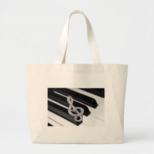 Piano en Muziek Gclef Grote Tote Bag