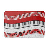 Piano en muziek scoren rood badmat (Voorkant)