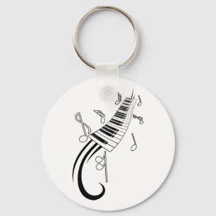 Piano en Muzieknoten Sleutelhanger