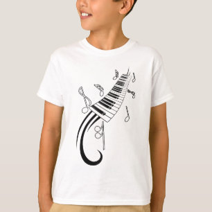 Piano en Muzieknoten T-shirt