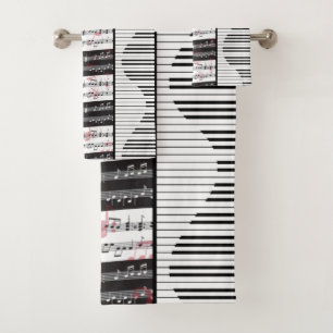 Piano- en muziekscore 2 bad handdoek