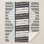 Piano- en muziekscore 2 sherpa deken (Voorkant)