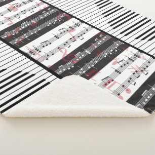 Piano- en muziekscore 2 sherpa deken