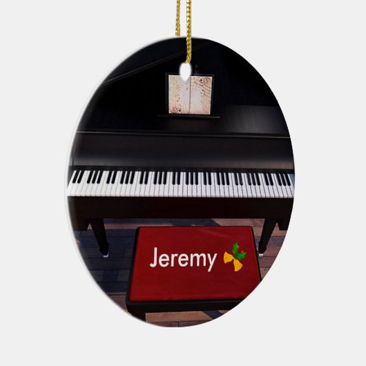 Piano- en Red Piano-gereedschap, kerstsjabloon Keramisch Ornament (Rechts)