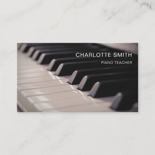 Piano Enseignant Noir&Blanc Carte de visite modern (Devant)