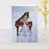 Piano Et Musique 13ème Anniversaire Carte mignonne (Fleur jaune)