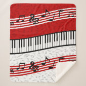 Piano et musique score rouge sherpa couverture (Devant)
