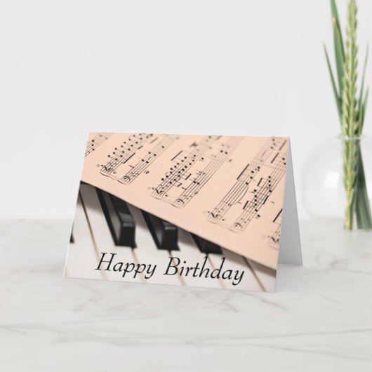 Piano et Score carte d'anniversaire pour musicien (Devant)
