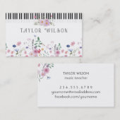 piano fleur sauvage Carte de visite (Devant / Derrière)