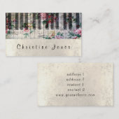 Piano floral girly muziek visitekaartje (Voorkant / Achterkant)