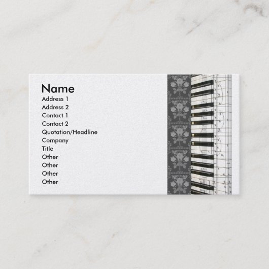 Piano Flowers Clavier Cartes de visite (Devant)