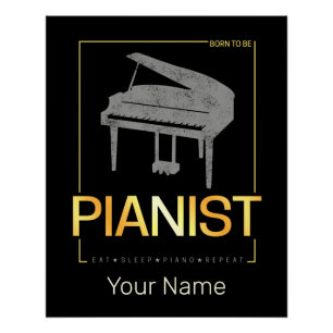 Piano Geboren als pianist Muzikant  Design Perfect Poster